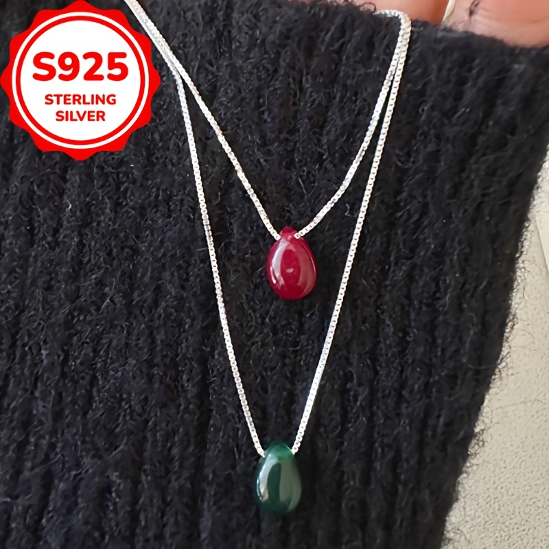 S925 Silver Minimalist Water Drop Pendant Necklace